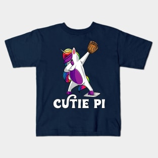 Funny pi day baseball unicorn Kids T-Shirt